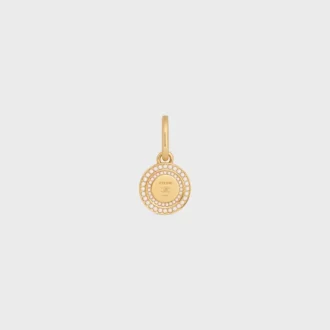 Charms Pearl Medal in Resin Pearls and Brass with Gold Finish