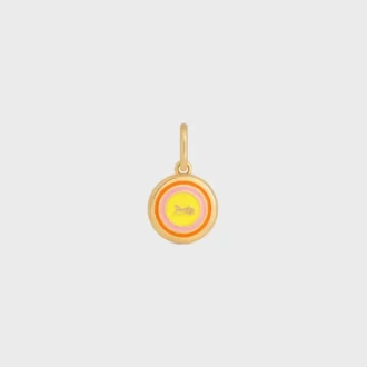 Charms Sulky Medal in Enamel Ans Brass with Gold Finish