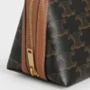 Clutch on Chain in Triomphe Canvas and Lambskin Clutch on Chain in Triomphe Canvas and Lambskin