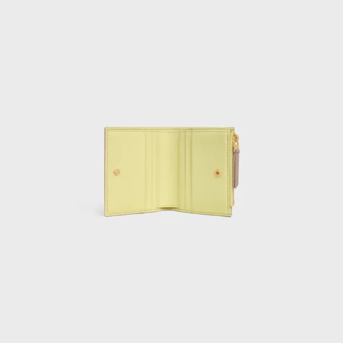 Compact Wallet Triomphe Stamp in Supple Grained Calfskin Compact Wallet Triomphe Stamp in Supple Grained Calfskin