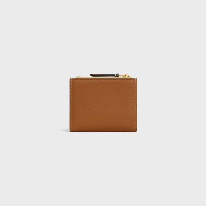 Compact Wallet Triomphe Stamp in Supple Grained Calfskin Compact Wallet Triomphe Stamp in Supple Grained Calfskin