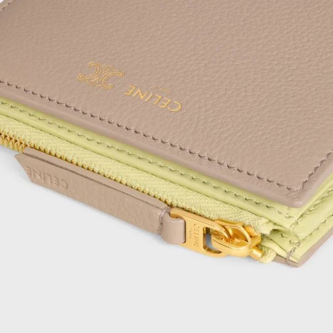 Compact Wallet Triomphe Stamp in Supple Grained Calfskin Compact Wallet Triomphe Stamp in Supple Grained Calfskin