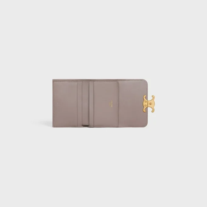 Compact Wallet with Coin Triomphe in Shiny Calfskin Compact Wallet with Coin Triomphe in Shiny Calfskin