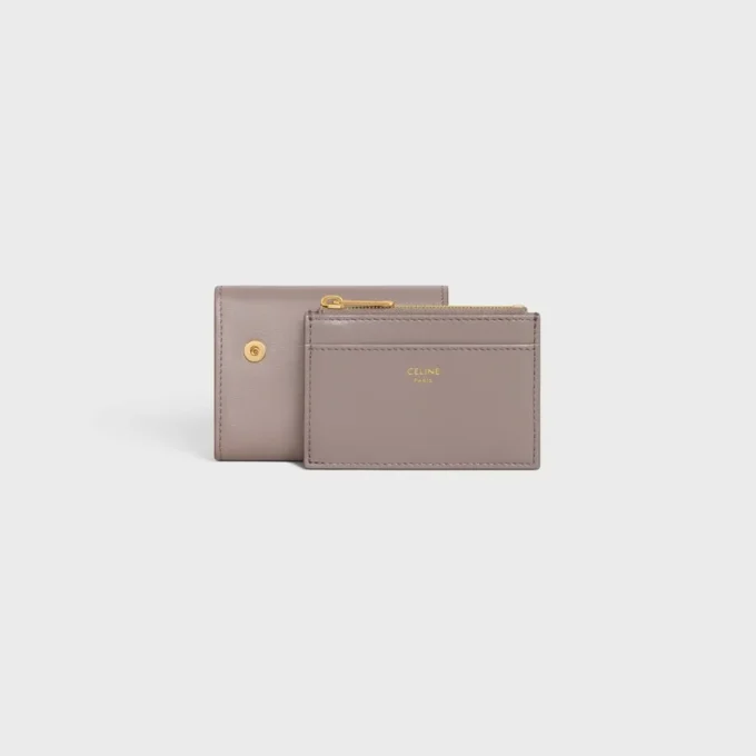 Compact Wallet with Coin Triomphe in Shiny Calfskin Compact Wallet with Coin Triomphe in Shiny Calfskin