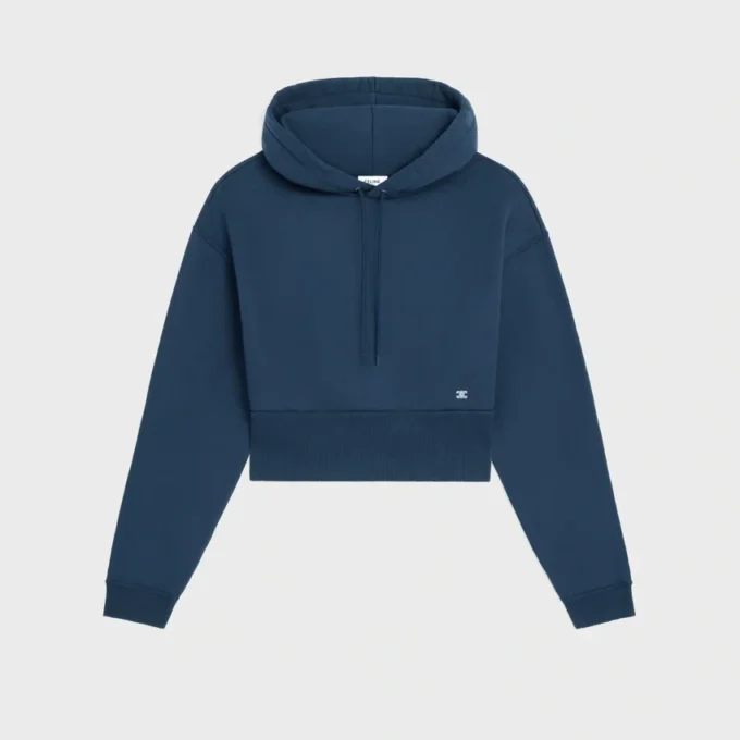 Cropped Hoodie in Cotton Fleece