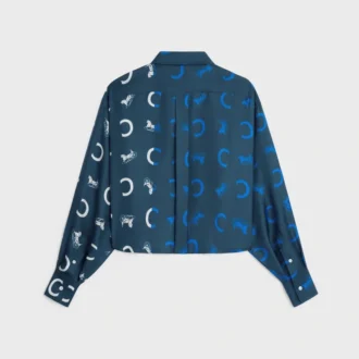 Cropped Shirt in Silk Twill