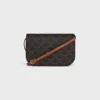 Duo Wallet on Strap in Triomphe Canvas and Calfskin Duo Wallet on Strap in Triomphe Canvas and Calfskin