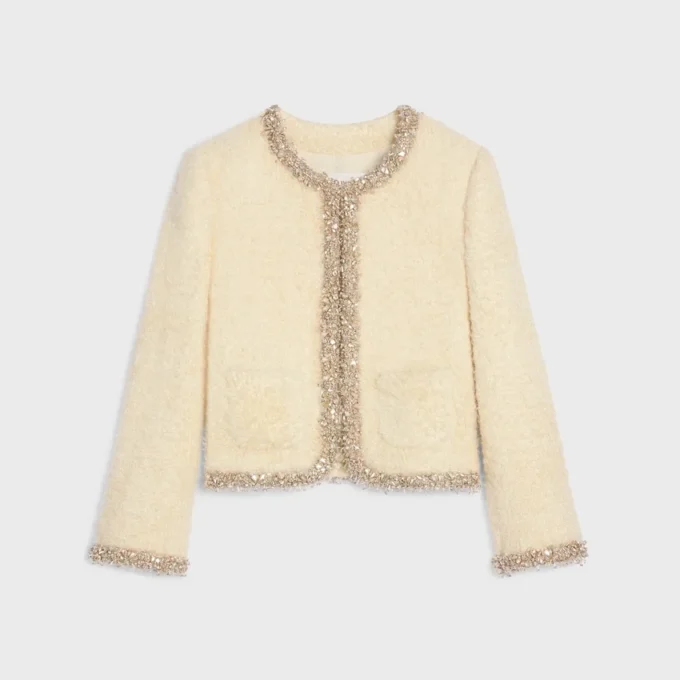 Embroidered Chelsea Jacket in Silk Natta
