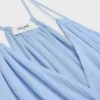 Embroidered Long Dress in Cotton Silk Crepon Embroidered Long Dress in Cotton Silk Crepon
