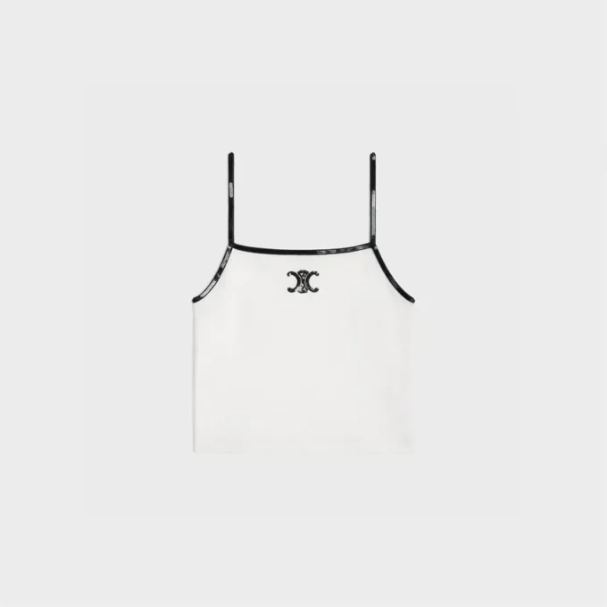 Embroidered Triomphe Tank Top in Cotton Jersey Embroidered Triomphe Tank Top in Cotton Jersey