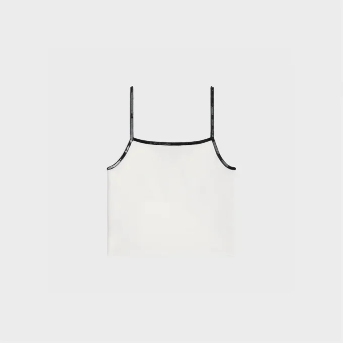 Embroidered Triomphe Tank Top in Cotton Jersey Embroidered Triomphe Tank Top in Cotton Jersey