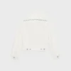 Embroidered Trucker Jacket in Raw Wash White Denim Embroidered Trucker Jacket in Raw Wash White Denim