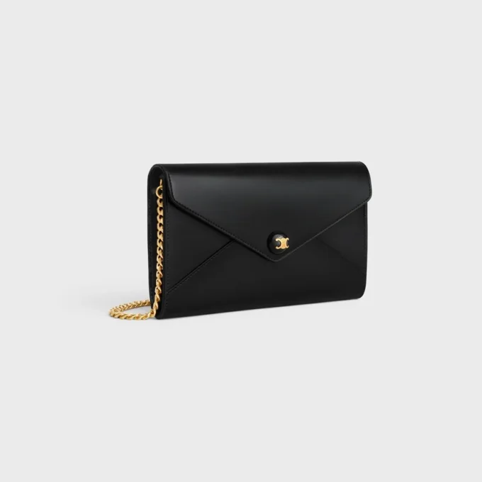 Envelope Wallet on Chain in Shiny Calfskin Envelope Wallet on Chain in Shiny Calfskin