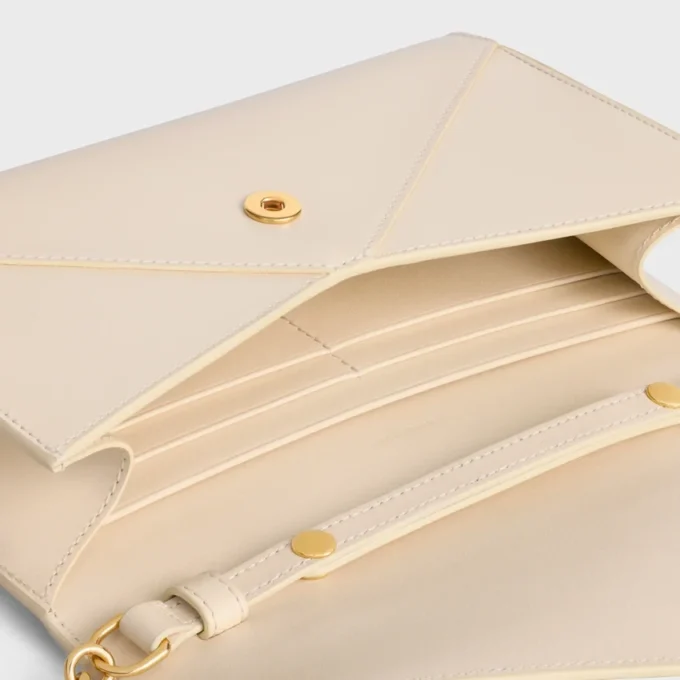 Envelope Wallet on Chain in Shiny Calfskin Envelope Wallet on Chain in Shiny Calfskin
