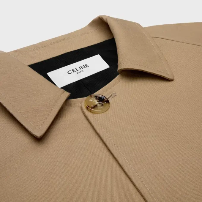 Jacket in Cotton and Wool Gabardine
