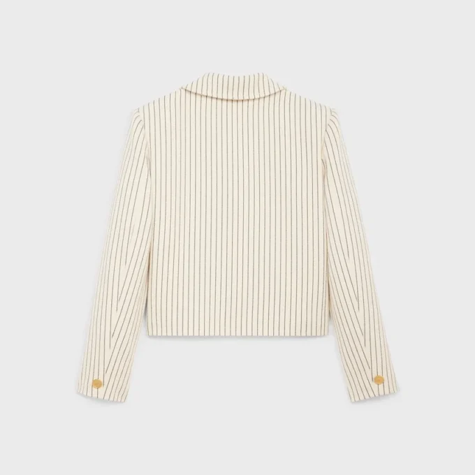 Jacket in Striped Cotton Gabardine Jacket in Striped Cotton Gabardine