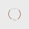 Knot Bracelet in Calfskin and Brass with Rhodium Finish Knot Bracelet in Calfskin and Brass with Rhodium Finish