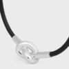 Knot Bracelet in Calfskin and Brass with Rhodium Finish Knot Bracelet in Calfskin and Brass with Rhodium Finish