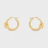 Knot Double Hoops in Brass with Gold Finish