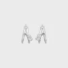 Knot Double Hoops in Brass with Rhodium Finish