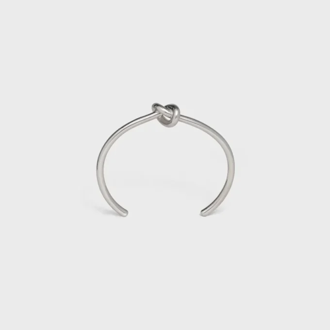 Knot Extra-Thin Bracelet in Brass with Rhodium Finish