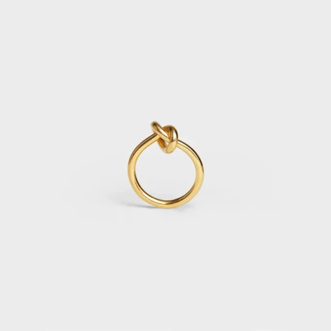 Knot Ring in Brass with Gold Finish