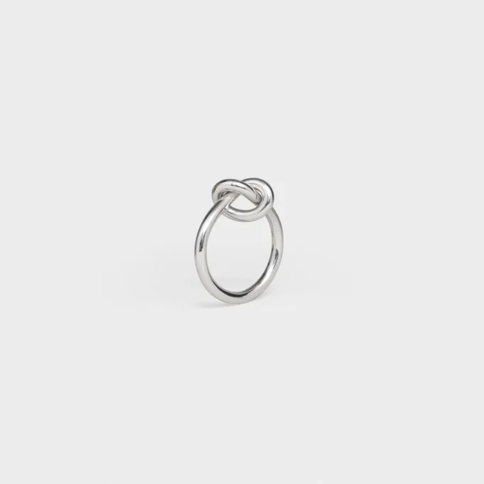Knot Ring in Brass with Rhodium Finish