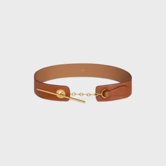 Large 50Mm Celine Disc Belt in Supple Natural Calfskin
