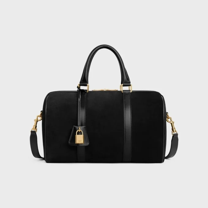 Large Boston in Suede Calfskin Large Boston in Suede Calfskin