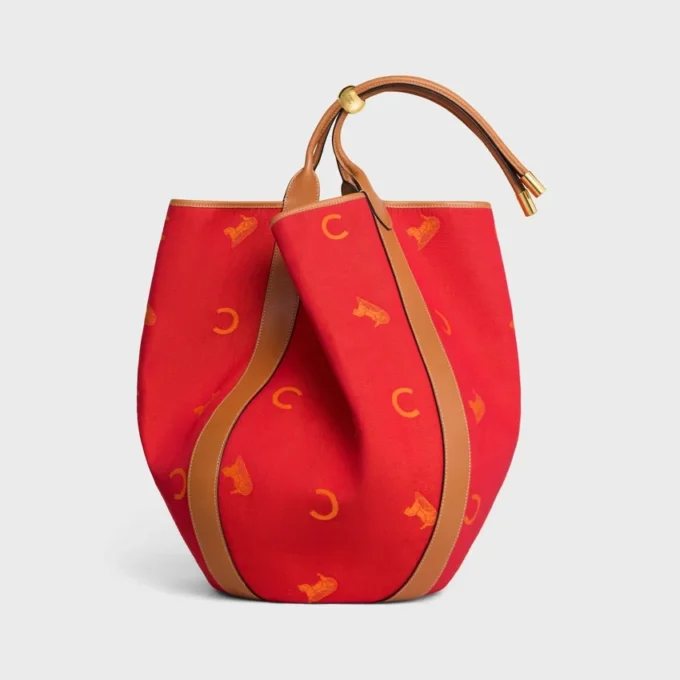 Large Drop Bucket Bag in Jacquard C Sulky Textile Large Drop Bucket Bag in Jacquard C Sulky Textile