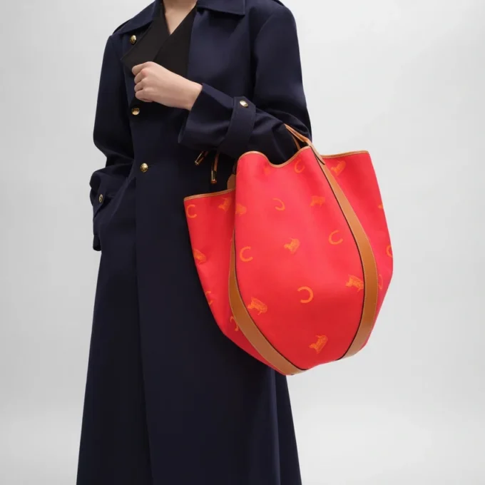 Large Drop Bucket Bag in Jacquard C Sulky Textile Large Drop Bucket Bag in Jacquard C Sulky Textile