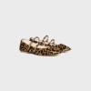 Les Ballerines Celine Double Strap Ballerina  in Leopard Printed Hairy Calfskin