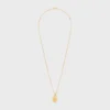 Les Perles Celine Medal Necklace in Resin Pearl and Brass with Gold Finish Les Perles Celine Medal Necklace in Resin Pearl and Brass with Gold Finish