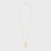Les Perles Celine Medal Necklace in Resin Pearl and Brass with Gold Finish Les Perles Celine Medal Necklace in Resin Pearl and Brass with Gold Finish