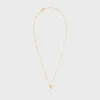Les Perles Celine Necklace in Resin Pearl and Brass with Gold Finish Les Perles Celine Necklace in Resin Pearl and Brass with Gold Finish