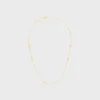 Les Perles Celine Necklace in Strass, Resin Pearls and Brass with Gold Finish Les Perles Celine Necklace in Strass, Resin Pearls and Brass with Gold Finish