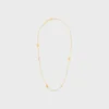 Les Perles Celine Necklace in Strass, Resin Pearls and Brass with Gold Finish Les Perles Celine Necklace in Strass, Resin Pearls and Brass with Gold Finish