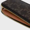 Long Zipped Card Holder in Triomphe Canvas and Calfskin Long Zipped Card Holder in Triomphe Canvas and Calfskin