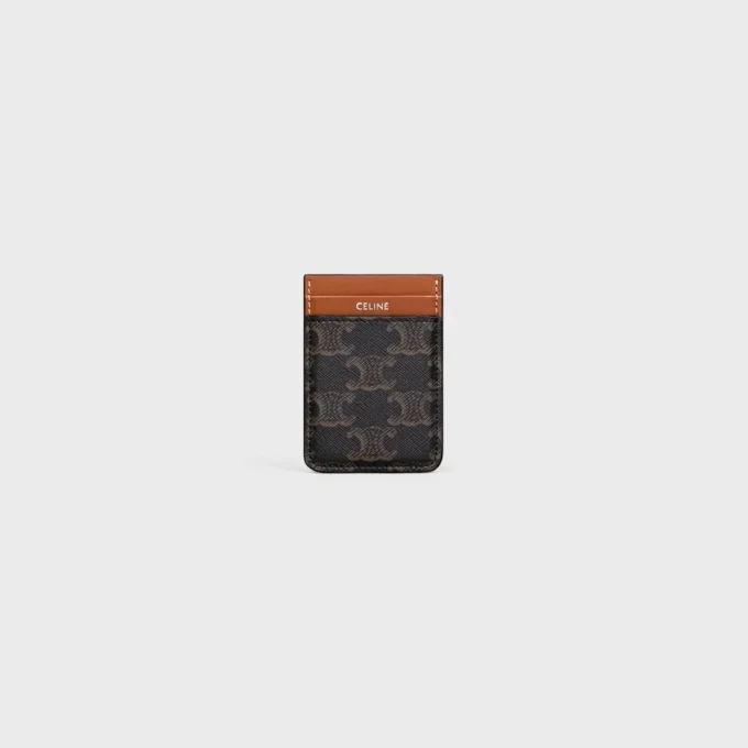 Magnet Card Holder in Triomphe Canvas and Calfskin Magnet Card Holder in Triomphe Canvas and Calfskin