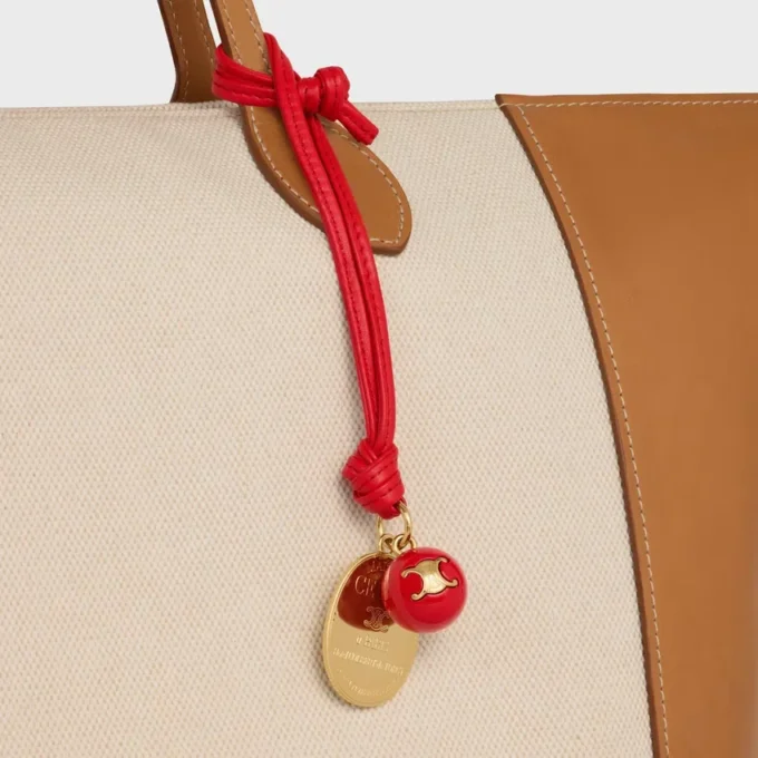 Maison Celine Medallion Charm in Smooth Lambskin and Metal Maison Celine Medallion Charm in Smooth Lambskin and Metal