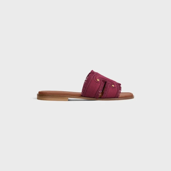 Marina Mule in Fringed Canvas Marina Mule in Fringed Canvas