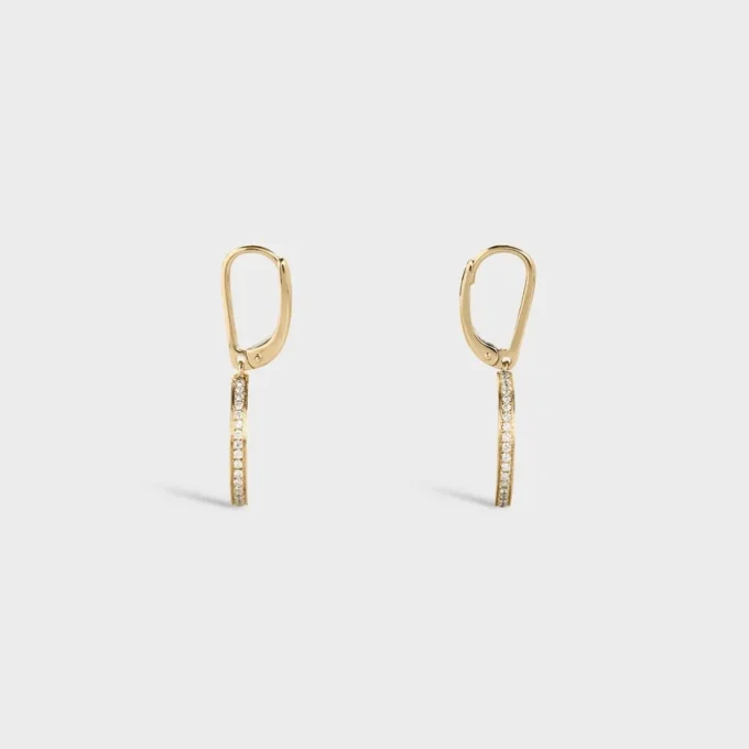 Medaille Celine Earrings in Yellow Gold and Diamonds Medaille Celine Earrings in Yellow Gold and Diamonds