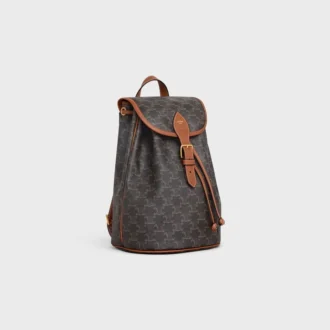 Medium Backpack Folco in Triomphe Canvas and Calfskin Medium Backpack Folco in Triomphe Canvas and Calfskin