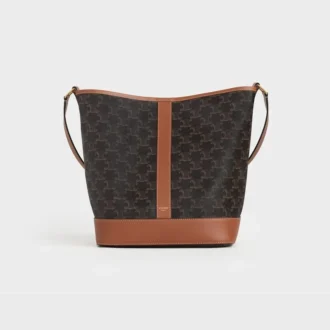 Medium Bucket in Triomphe Canvas and Calfskin Medium Bucket in Triomphe Canvas and Calfskin