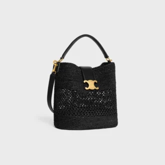 medium louise bucket in raffia and calfskin 2 1 330x330 - Medium Louise Bucket in Raffia and Calfskin