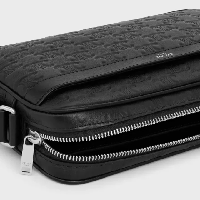 Medium Messenger Bag in Calfskin with Triomphe Embossed Medium Messenger Bag in Calfskin with Triomphe Embossed