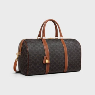 Medium Travel Bag in Triomphe Canvas and Calfskin Medium Travel Bag in Triomphe Canvas and Calfskin