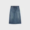Midi Skirt in Dark Union Wash Denim Midi Skirt in Dark Union Wash Denim