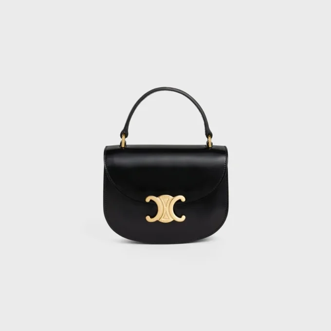Mini Besace Clea in Shiny Calfskin Mini Besace Clea in Shiny Calfskin