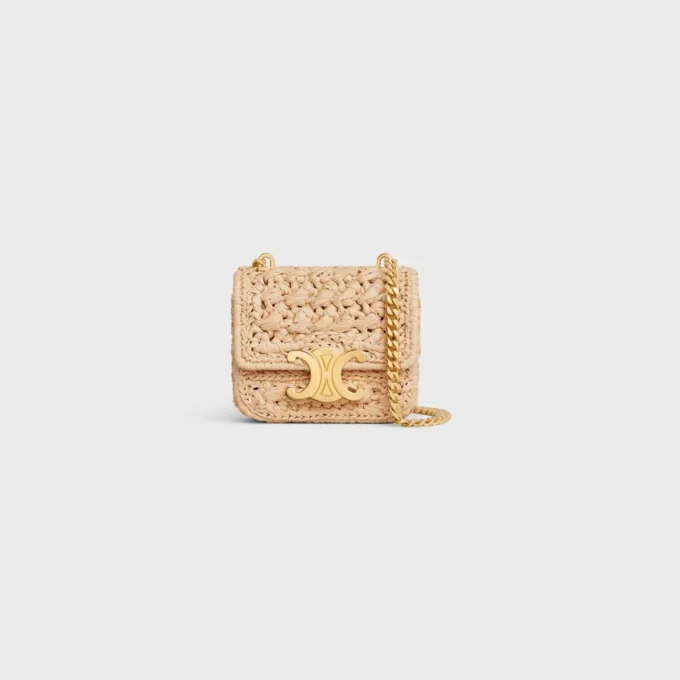 Mini Chain Claude in Raffia Effect Textile Mini Chain Claude in Raffia Effect Textile